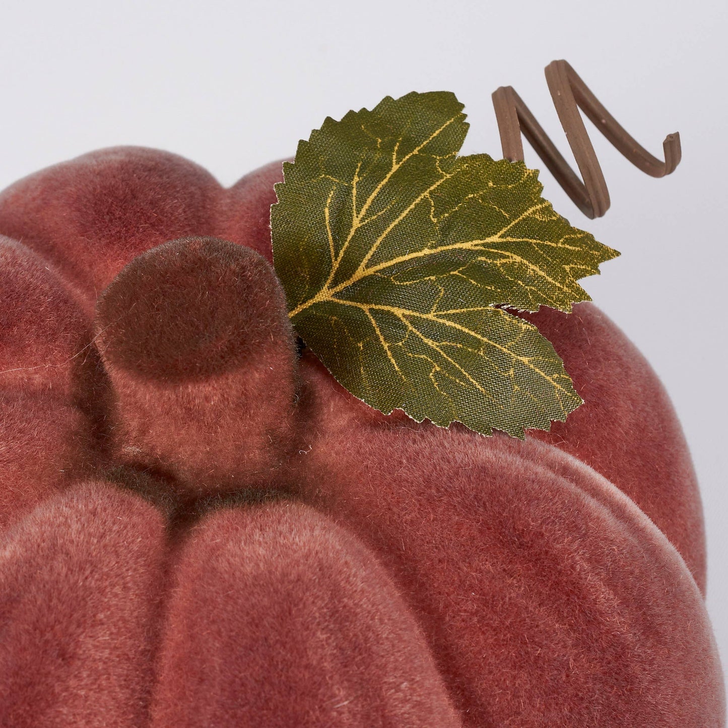 Flocked Brown Pumpkin