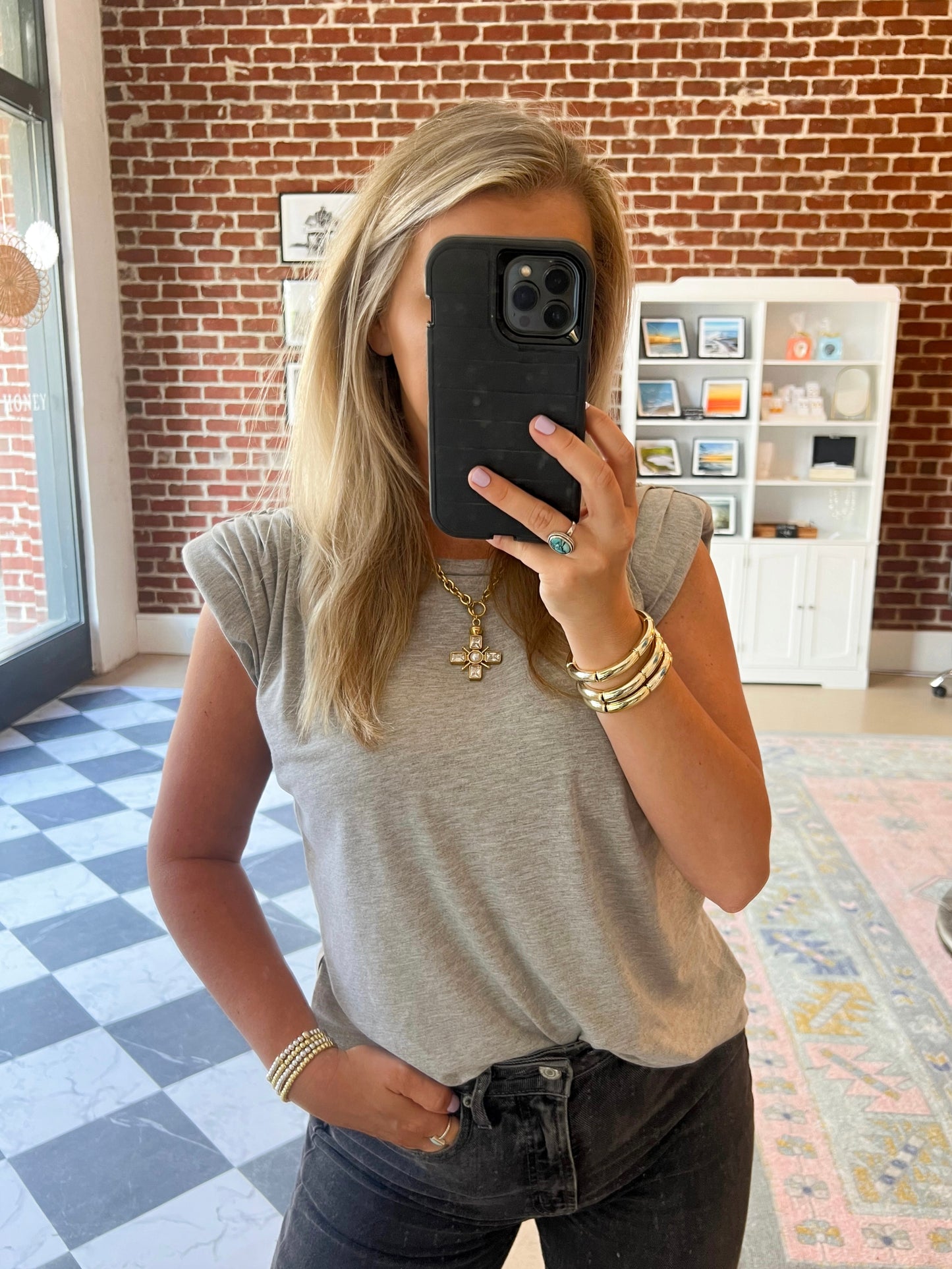 Patrice 18K Gold Non-Tarnish Cross Necklace