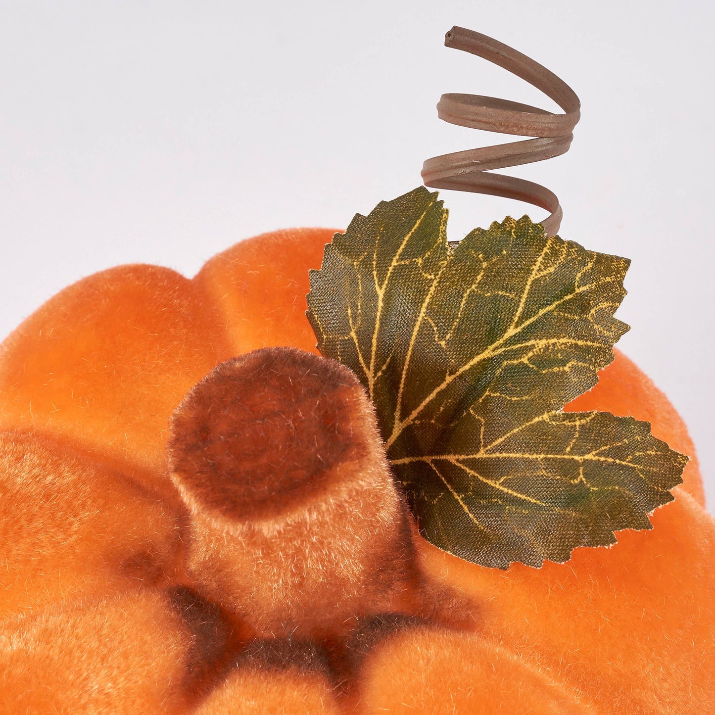 Flocked Neon Orange Pumpkin