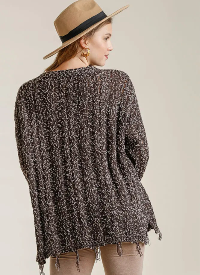Distressed Brown Sweater