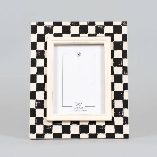 9x11 wood photo frame (5x7pic) Checkered Frame