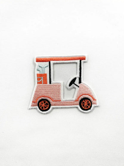 Pink Golf Cart Iron-On Patch