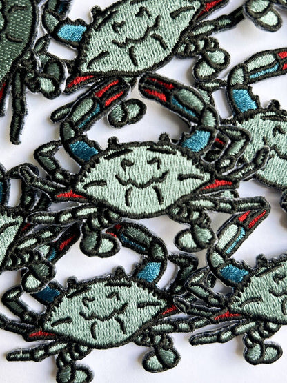 Blue Crab Iron On Patch