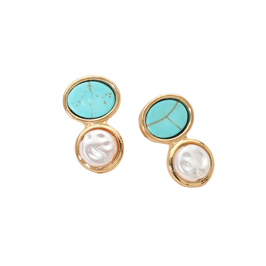 Turquoise/Pearl Oval Posts