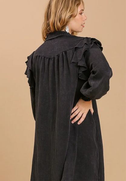 Mineral Wash Black Dress