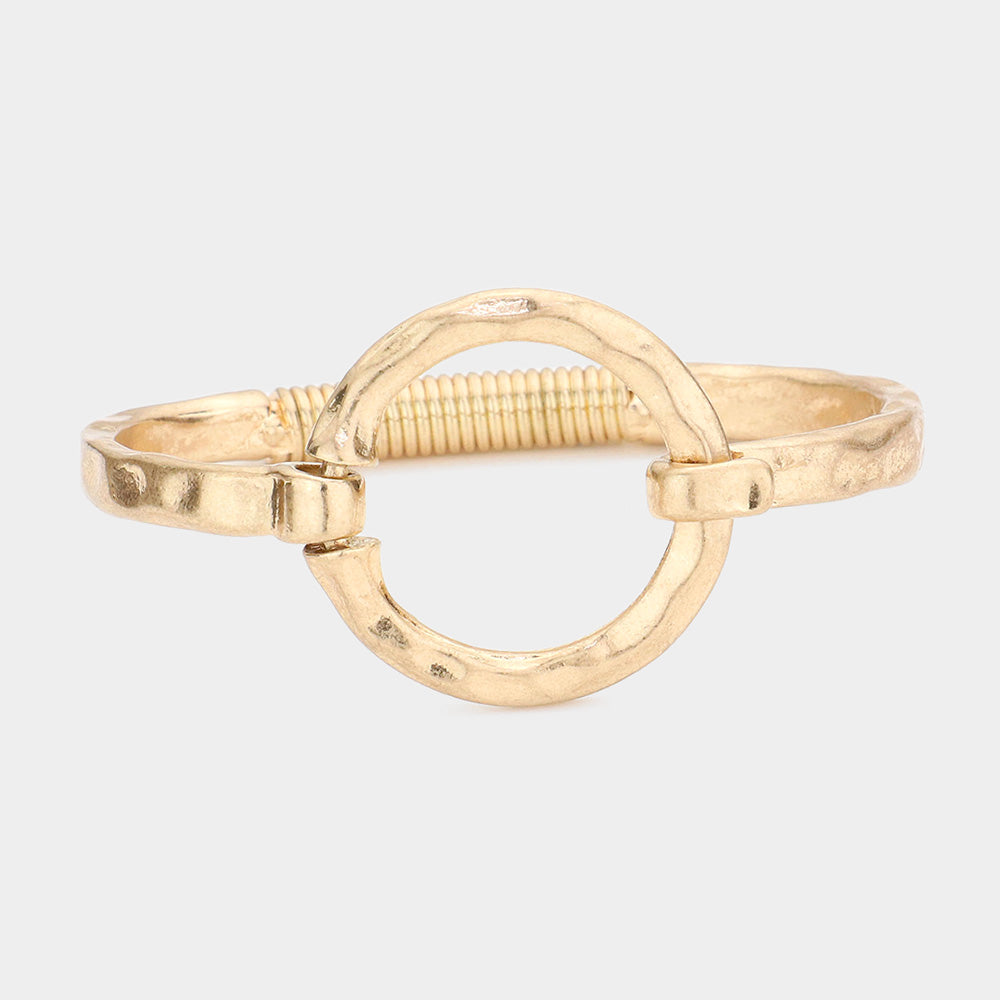 Open Circle Hook Bracelet - Gold