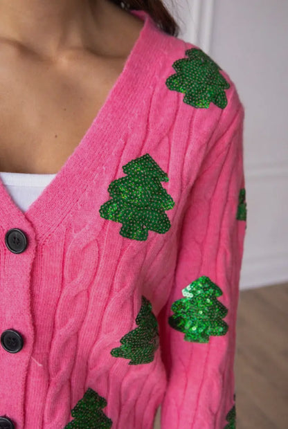 Sequin Trees Cardigan Preorder