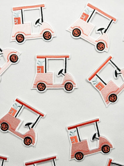 Pink Golf Cart Iron-On Patch