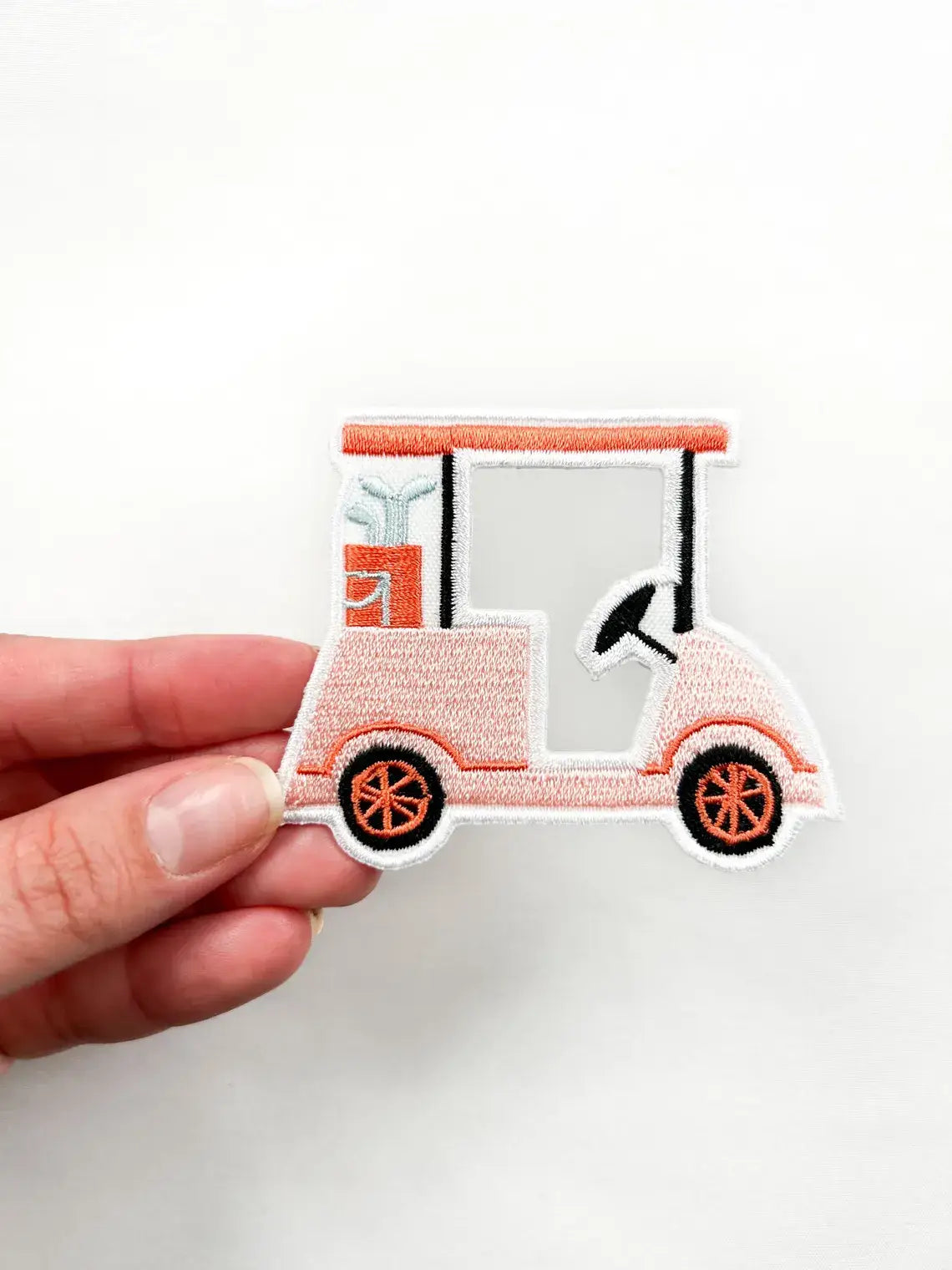 Pink Golf Cart Iron-On Patch