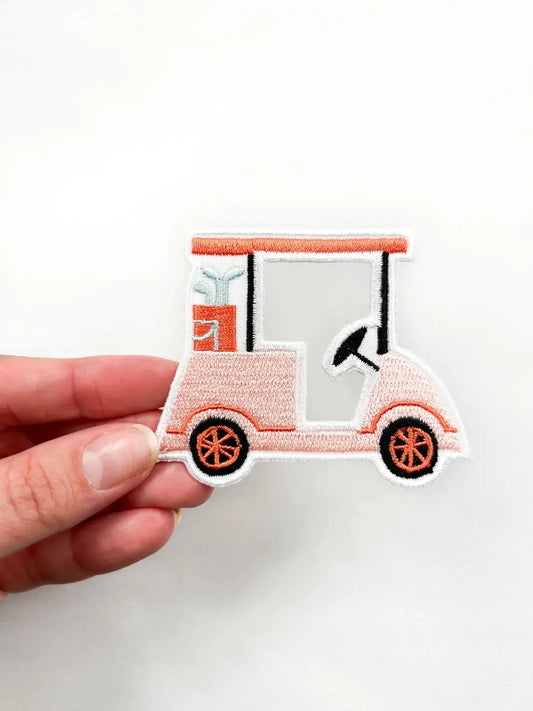 Pink Golf Cart Iron-On Patch