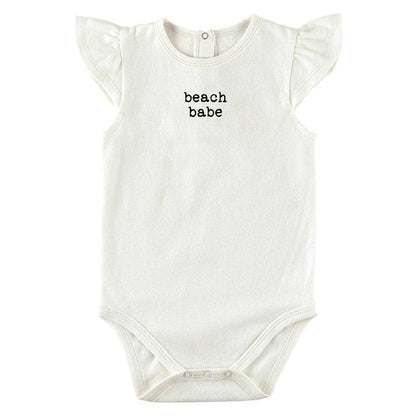 Ruffle Sleeve Snapshirt - Beach Babe: 6-12 mo