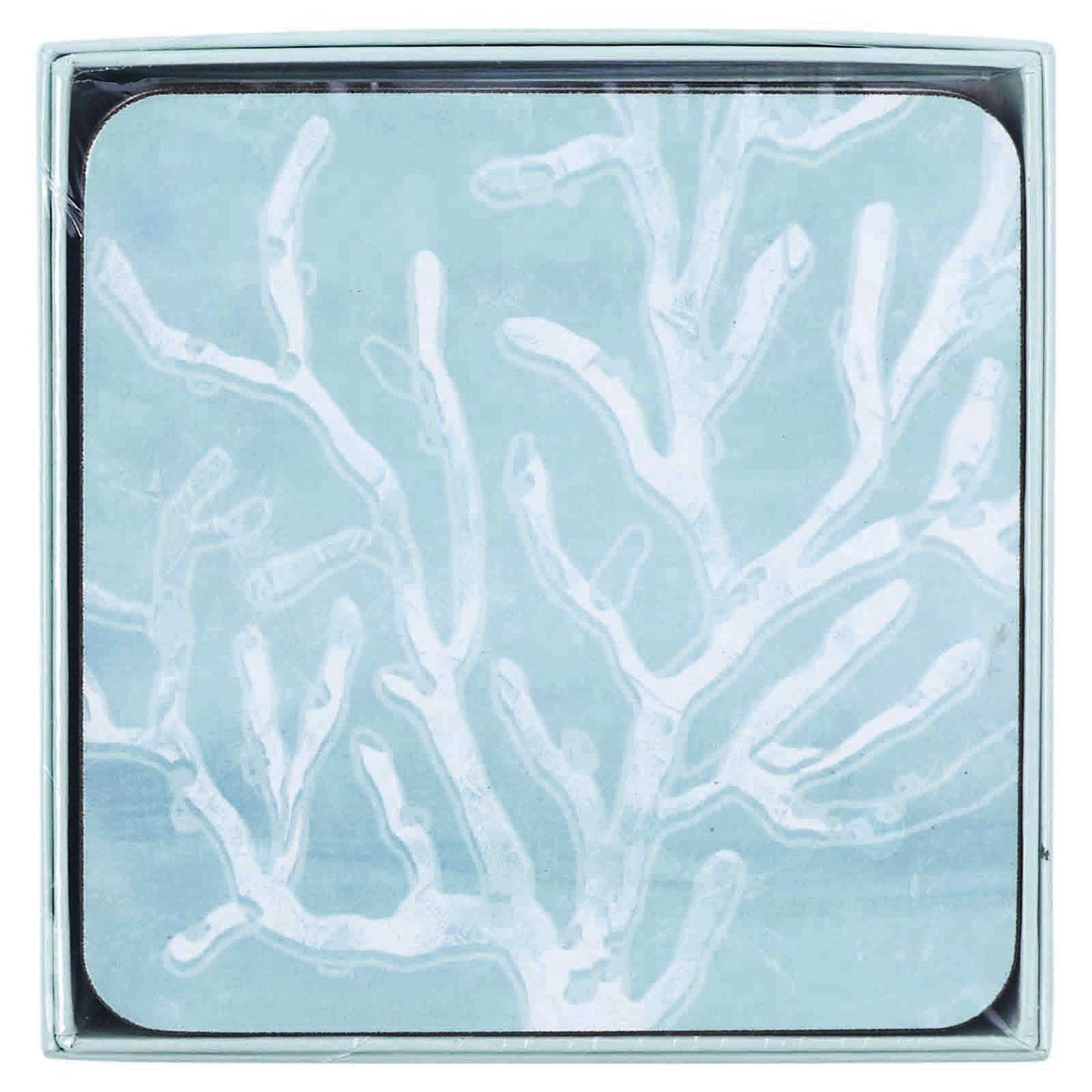 CERULEAN SEA CORAL Square Coasters, Set of 4