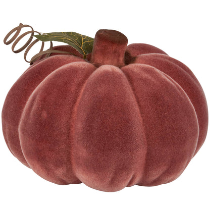 Flocked Brown Pumpkin
