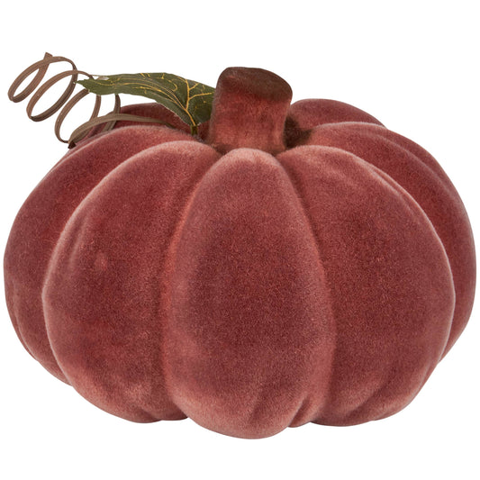 Flocked Brown Pumpkin
