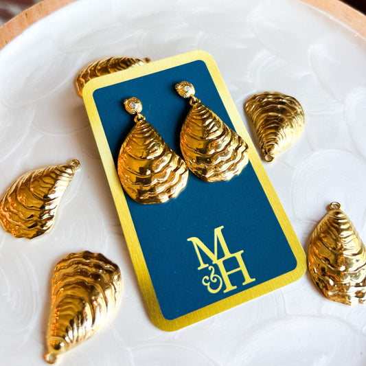 Gold Oyster Shell Earrings