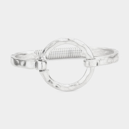 Open Circle Hook Bracelet - Silver