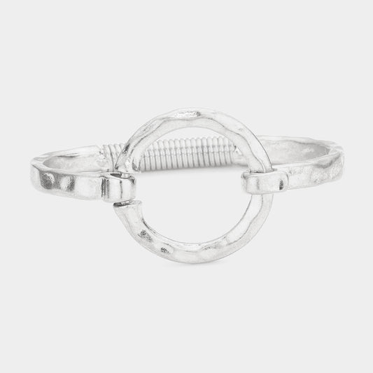 Open Circle Hook Bracelet - Silver