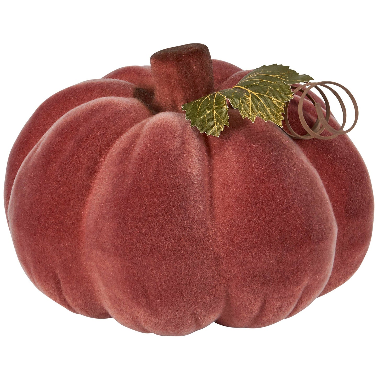 Flocked Brown Pumpkin