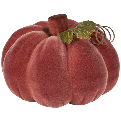 Flocked Brown Pumpkin