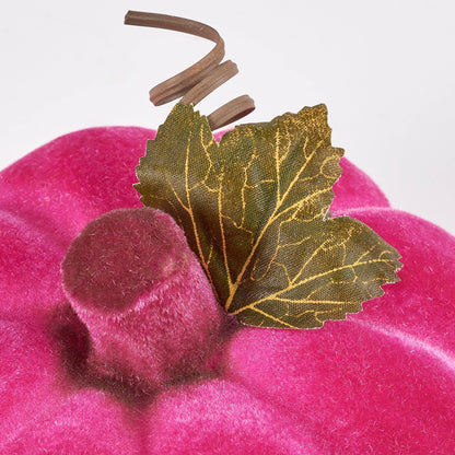 Flocked Neon Pink Pumpkin