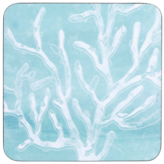 CERULEAN SEA CORAL Square Coasters, Set of 4