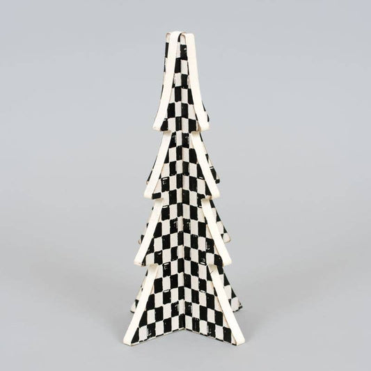 Checkered Print Cutout Tree