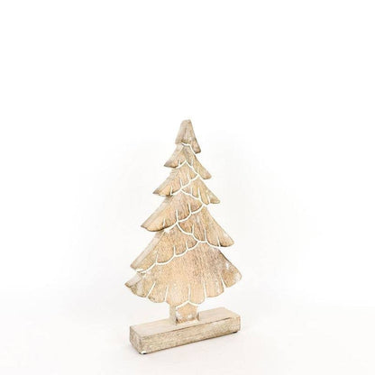 8x13.5x2 Mango Wood Cutout CHRISTMAS TREE Decor